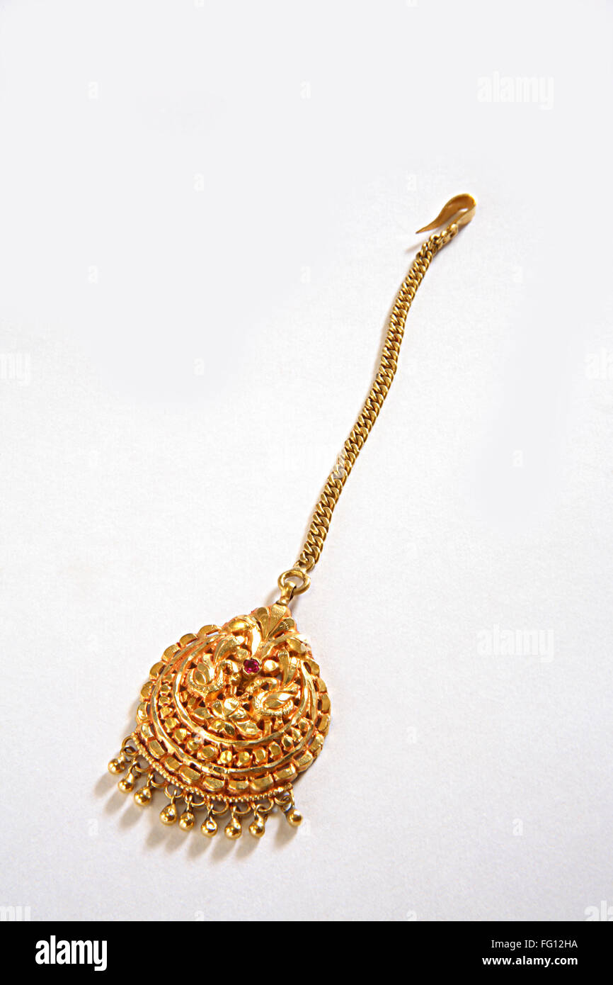 Concept ; mangtika gold ornament on white background Stock Photo ...