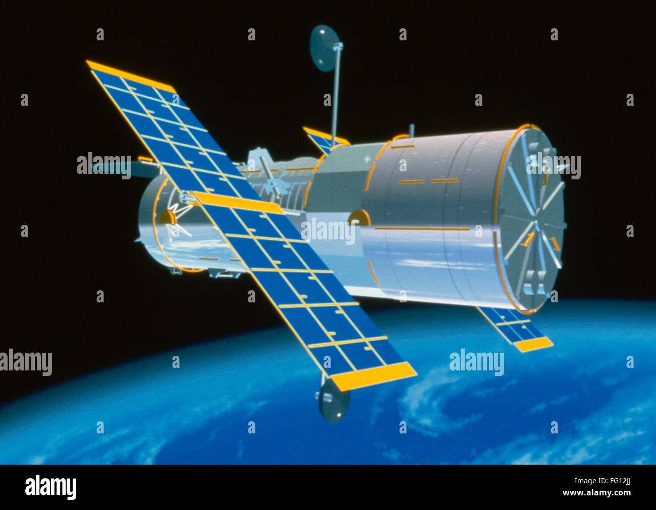 SPACE TELESCOPE, c1991. /nThe Hubble Space Telescope in orbit over the