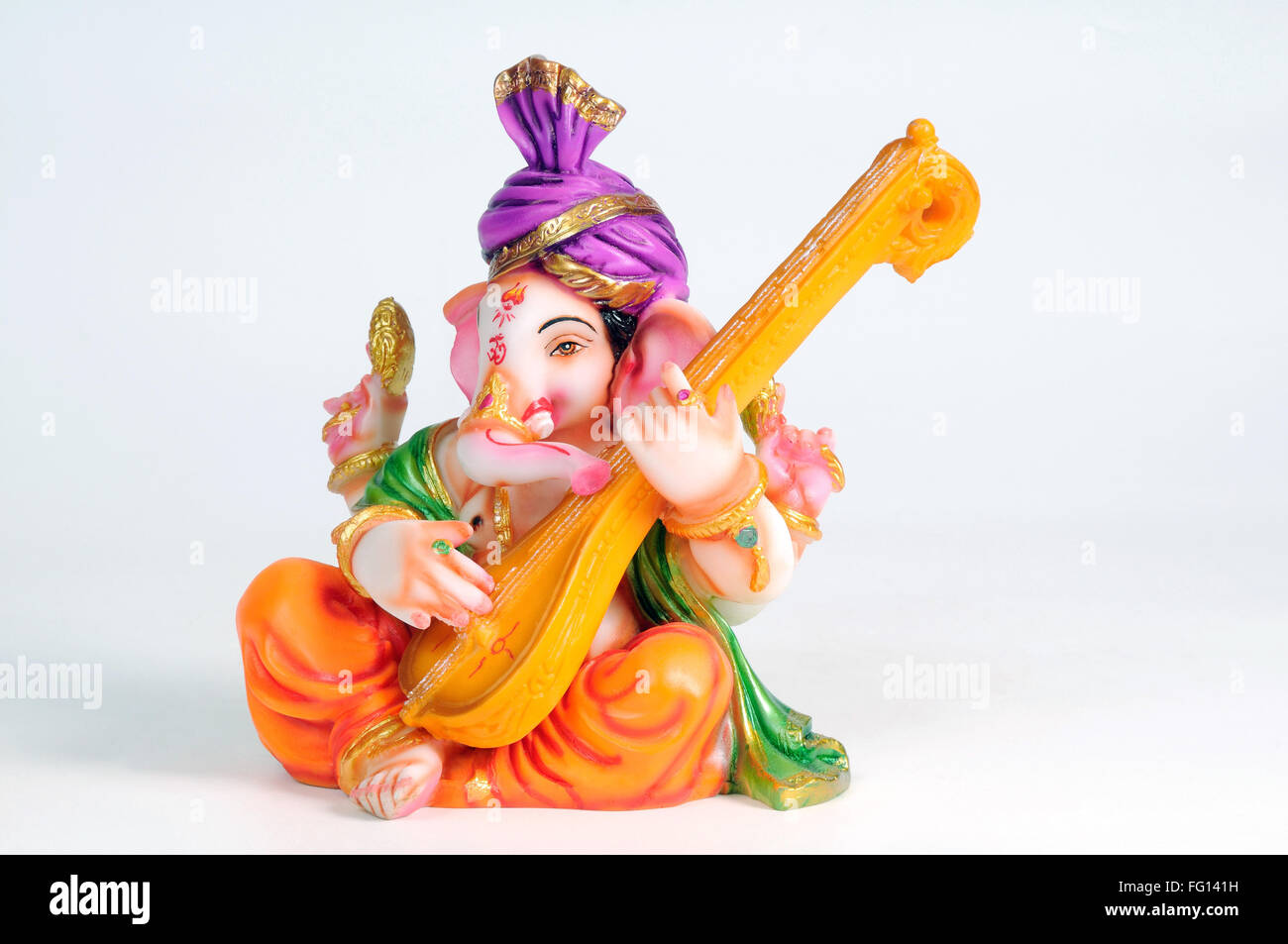 Lord Model Peshwai Ganpati Elephant Head God Made From Mud Clay And Jute  For Ganesh Festival Penn, Stock Photo, Picture And Royalty Free WR0290029  Agefotostock