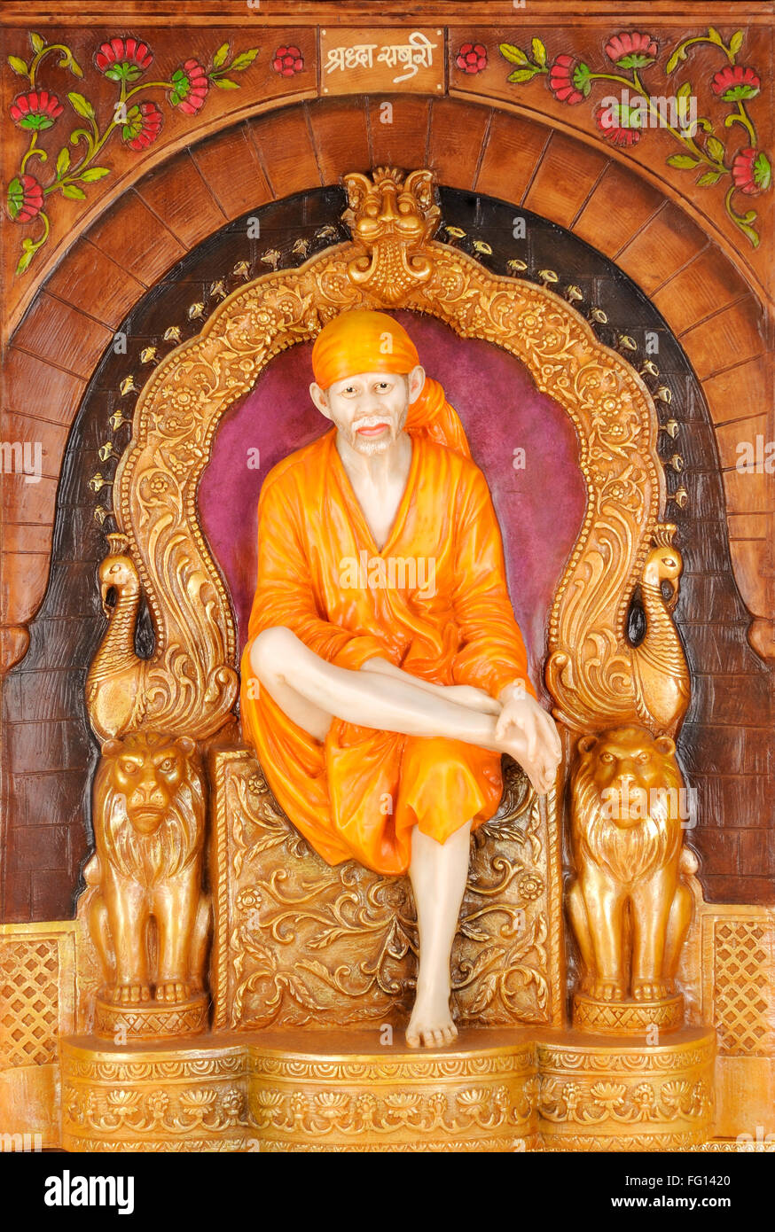 Statue of lord sai baba ; India Stock Photo 95911480 Alamy