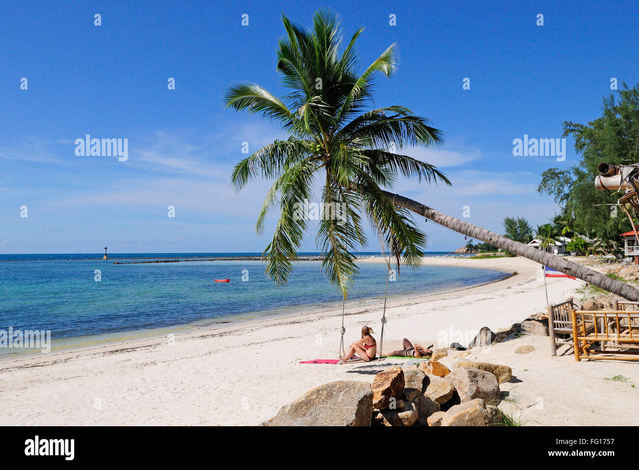 a beautiful view on Ao Chaloklum beach, Koh phangan, Thailand Stock Photo