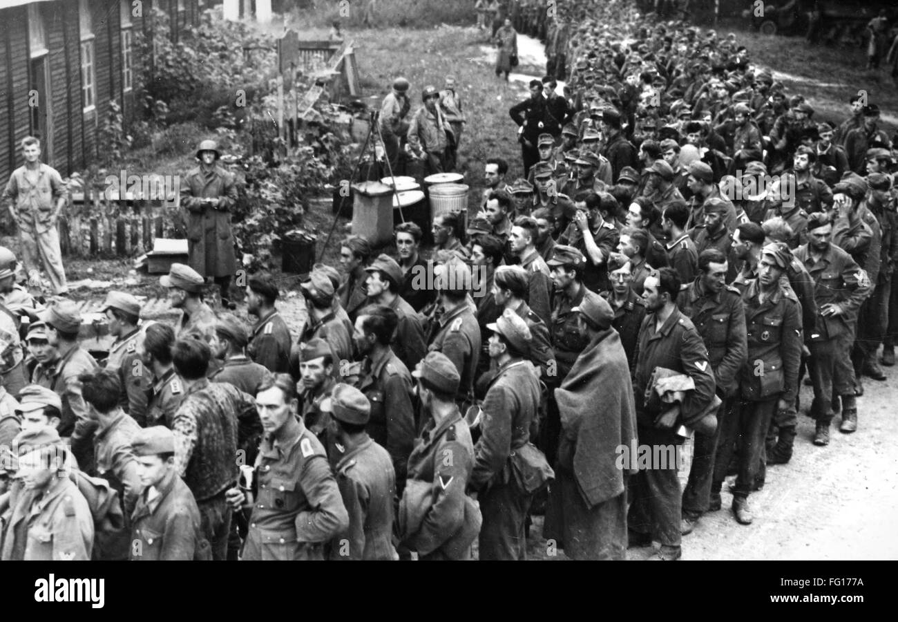 WWII: PRISONERS, 1944. /nLines of German prisoners of war in southern ...