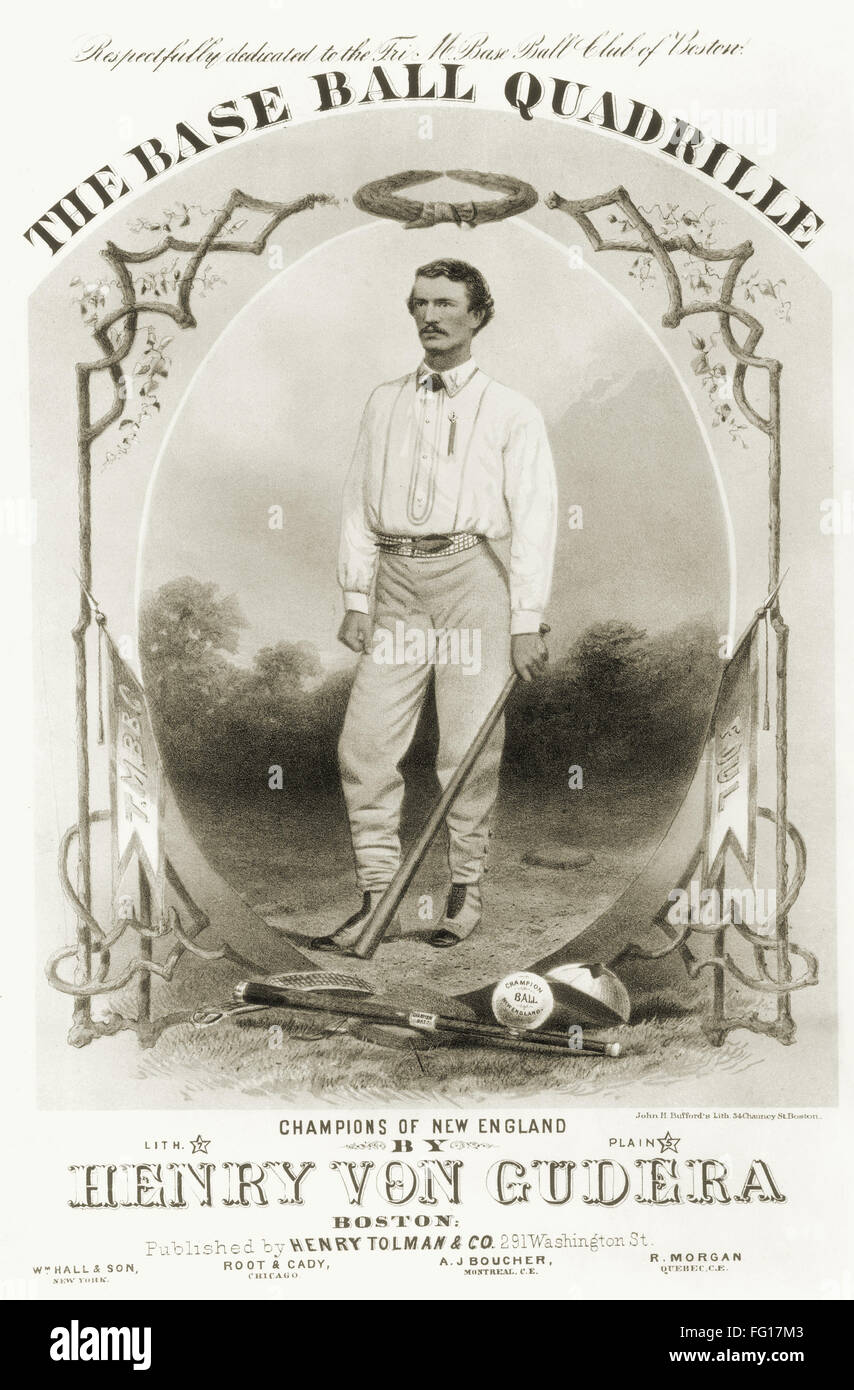 BASEBALL, 1867. /nLithograph sheet-music cover, 1867. Stock Photo