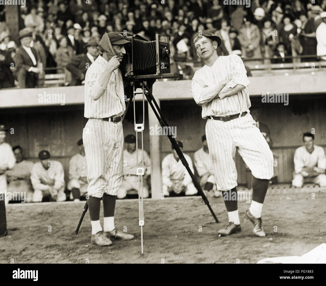 BASEBALL PLAYERS, 1920s. /nAl Schacht and Nick Altrock of the Washington Senators clowning