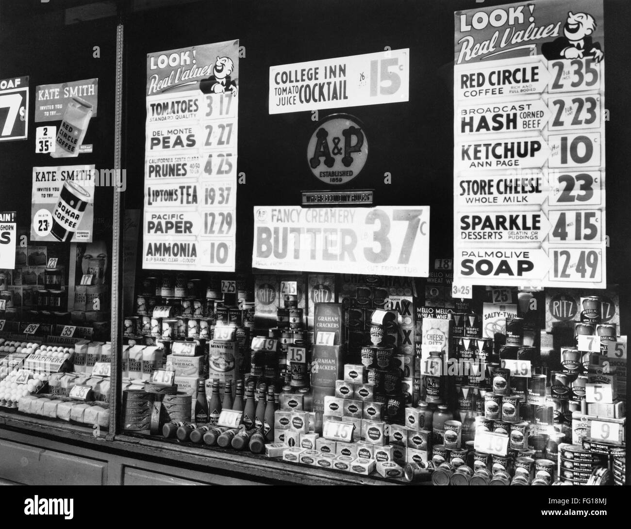NYC GROCERY STORE 1936 nThe Storefront Window Of The A P Grocery nyc-grocery-store-1936-nthe-storefront-window-of-the-a-p-grocery