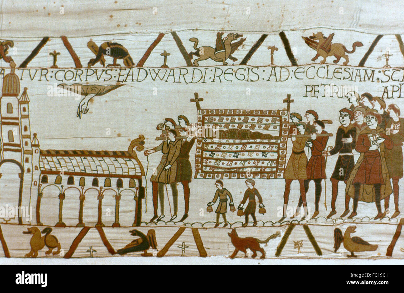 BAYEUX TAPESTRY. /nFuneral procession of King Edward the Confessor in