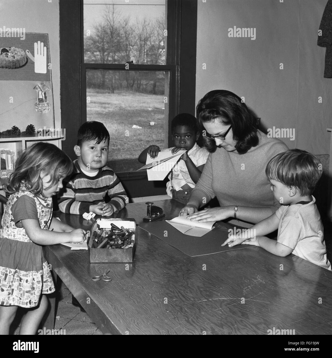 MISSOURI PRESCHOOL, c1970. /nPreschoolers in a classroom in Kingston, Missouri. Photograph