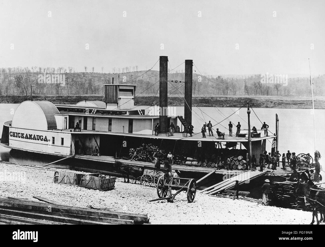 CIVIL WAR CHICKAMAUGA. /nThe transport steamer 'Chickamauga' on the