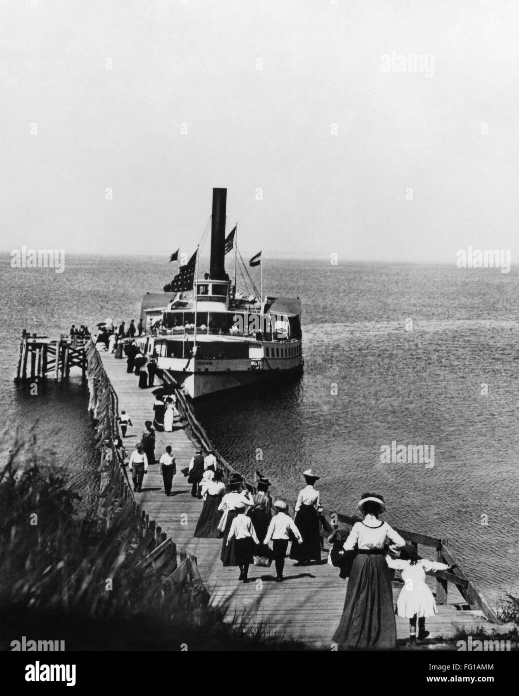 PADDLEWHEELER, c1900. /nA docked paddlewheeler at Oak Bluffs, Martha's