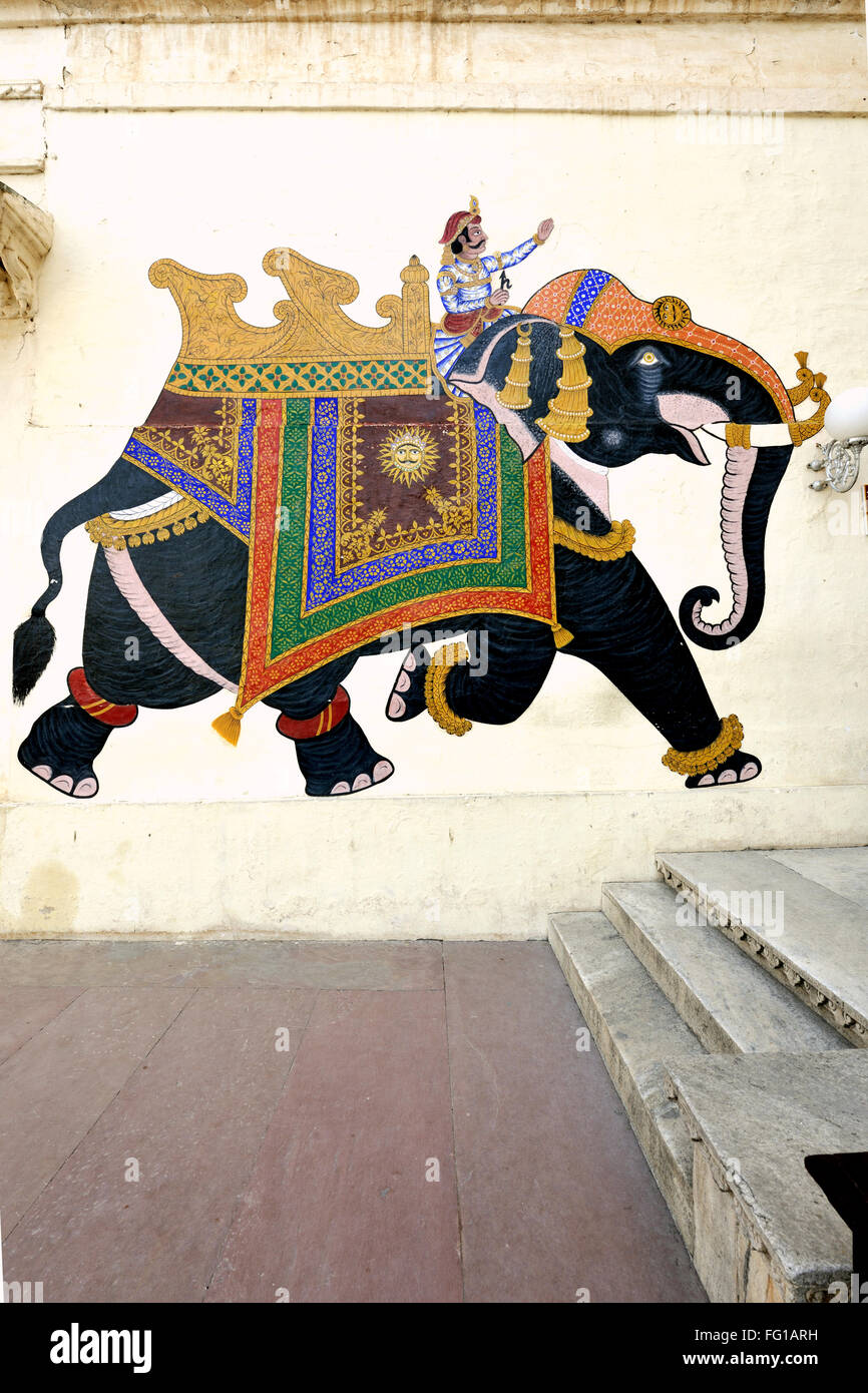Wall Painting Udaipur Rajasthan India Asia June 2010 Stock Photo - Alamy