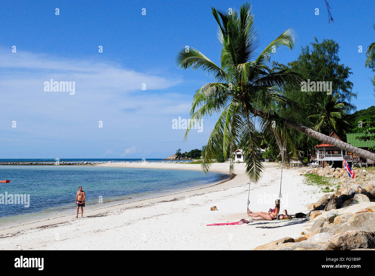 a beautiful view on Ao Chaloklum beach, Koh phangan, Thailand Stock Photo