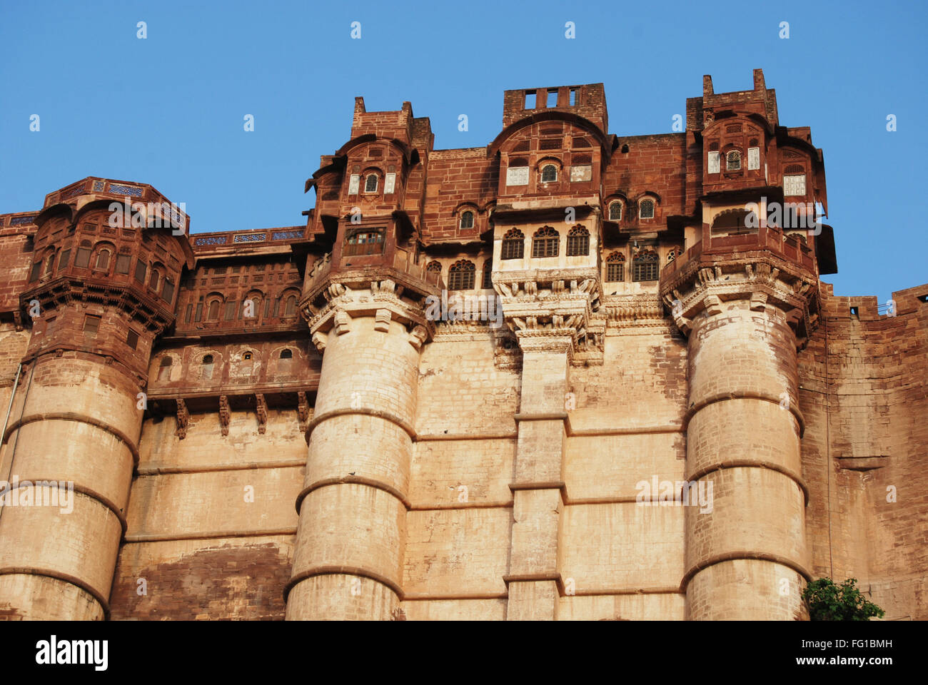 Front right side of Mehrangarh fort , Jodhpur , Rajasthan , India Stock Photo