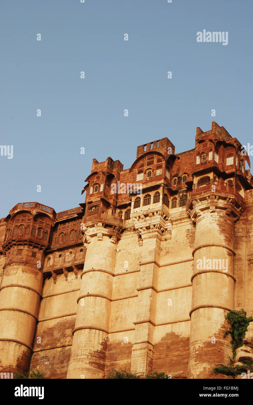 Front right side of Mehrangarh fort , Jodhpur , Rajasthan , India Stock Photo