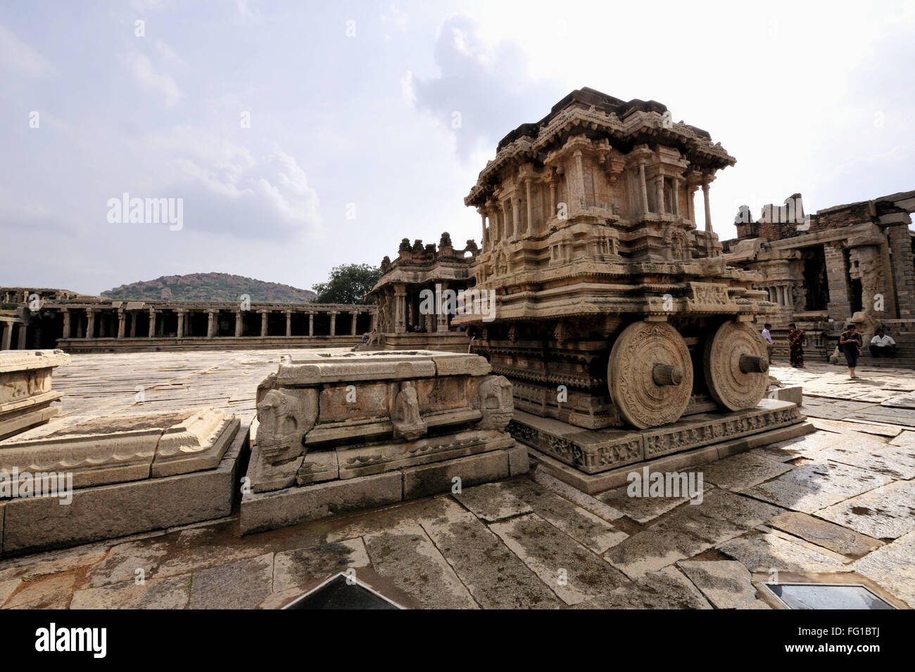 Stone Chariot, Vithala Temple, Vijaya Vitthala Temple, Hampi, Nimbapura, Karnataka, India, Asia Stock Photo