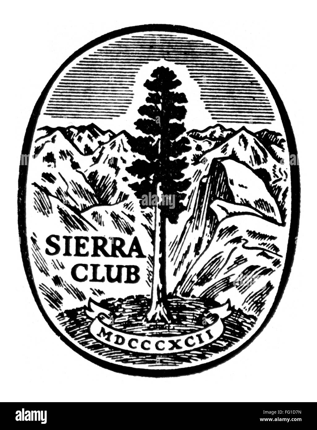 SIERRA CLUB SEAL. /nThe seal of the Sierra Club from 1946-1993. Stock Photo