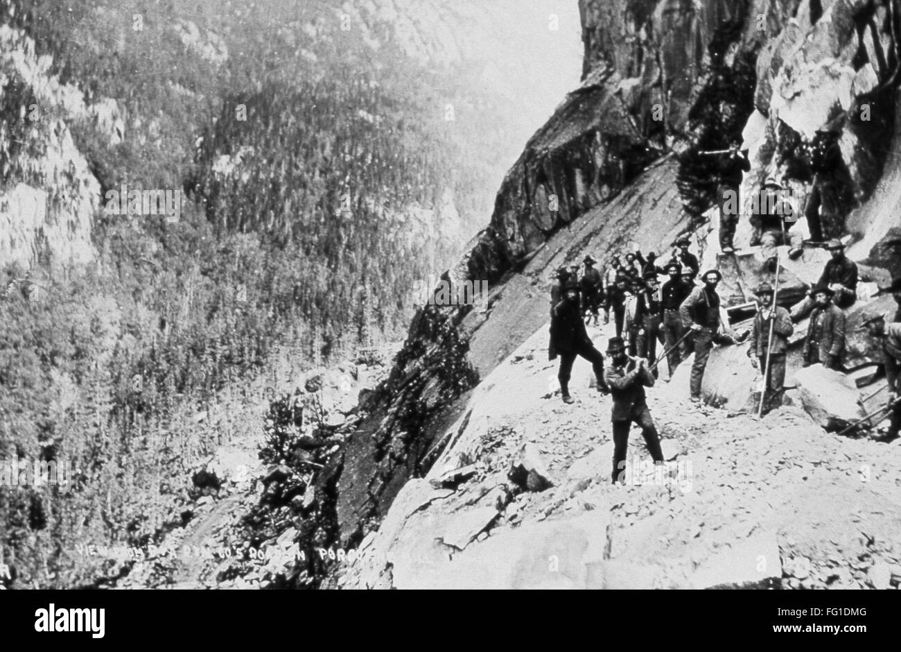 ALASKA SKAGWAY, c1898. /nRailroad workers working on the narrow gauge