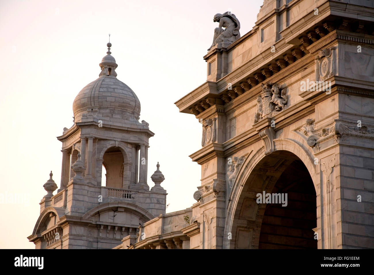 Victoria memorial impressive reminder of British Raj , Calcutta now Kolkata , West Bengal , India Stock Photo