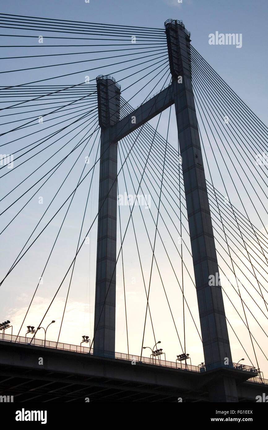 Vidyasagar Setu second bridge over river Hooghly one of latest attractions  of the city , Calcutta now Kolkata West Bengal Stock Photo - Alamy, image size:866x1390