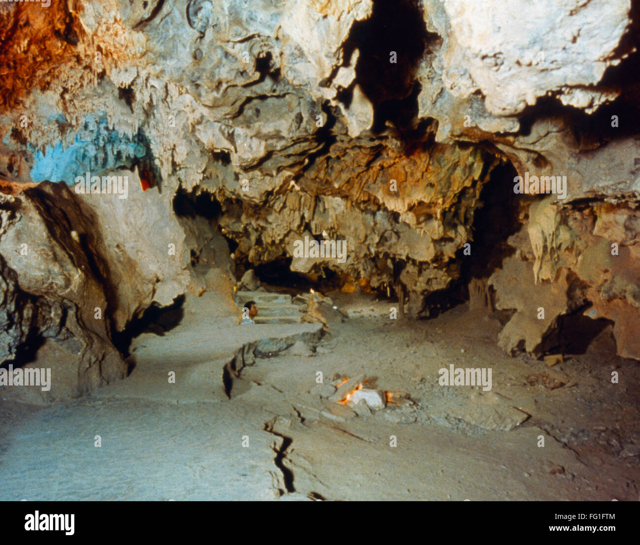 ARIZONA: COLOSSAL CAVE. /nAn underground river bed in Colossal Cave near Tucson, Arizona. Photograph, c1970. Stock Photo