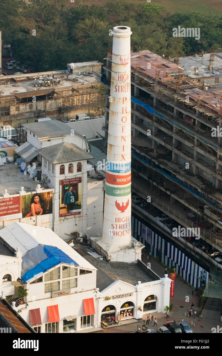 An Aerial View of Shopping Malls at Phoenix Mill Compound at of Lower
