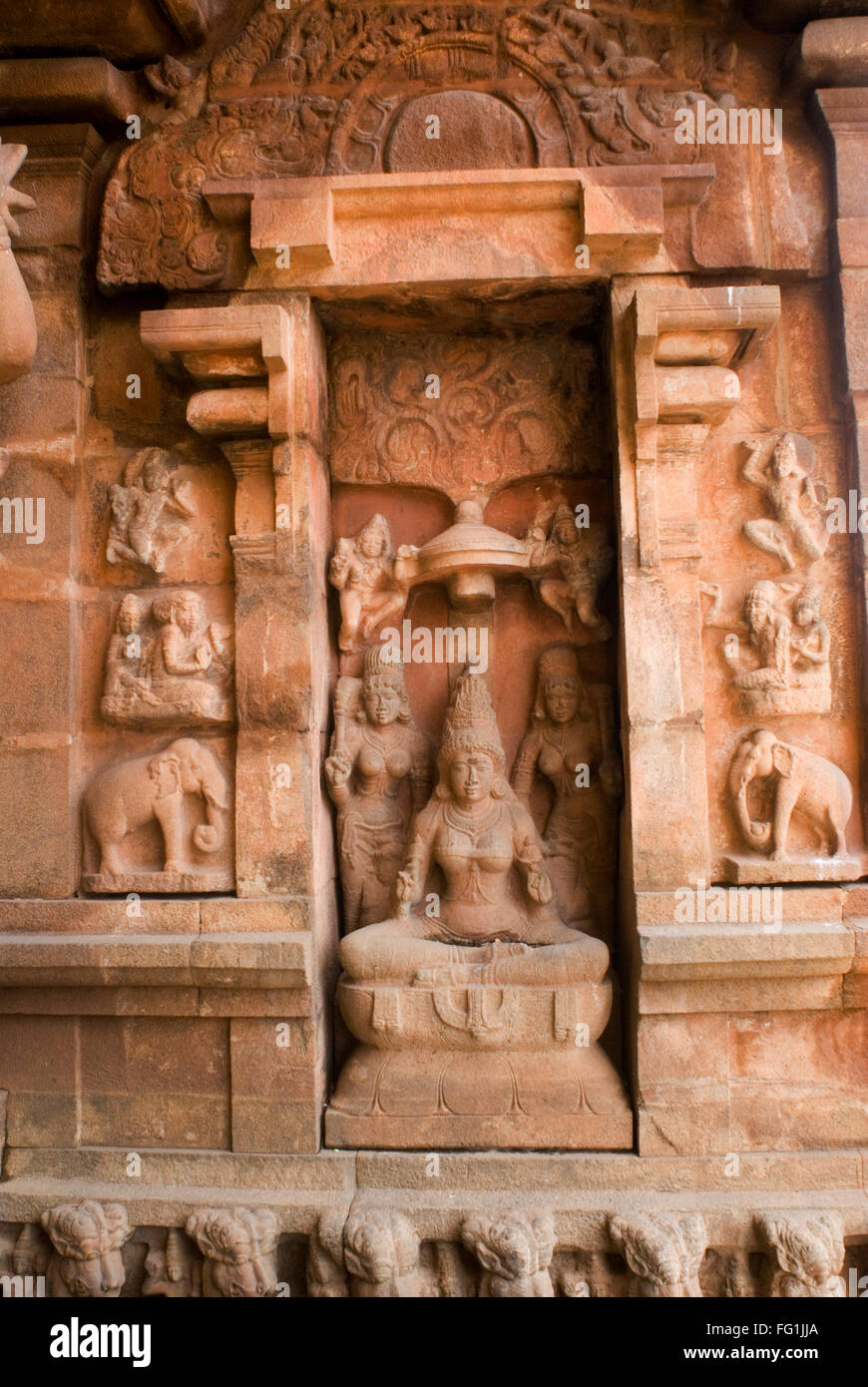 Carved Statues of Goddess on wall of Brihadeshwara Temple called Big