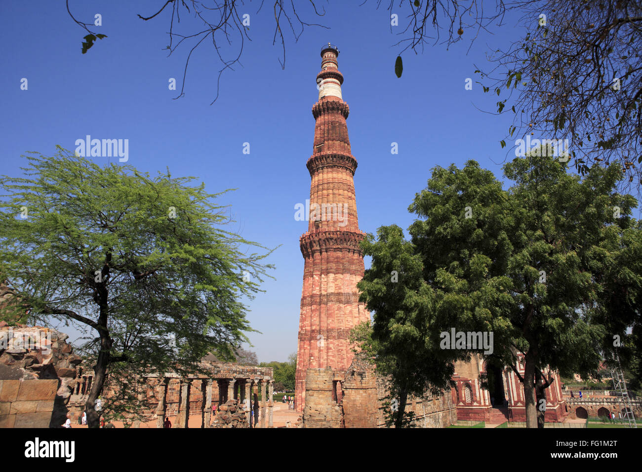 Kuthuminar Qutab Minar built in 1311 red sandstone tower , Delhi , India UNESCO ...