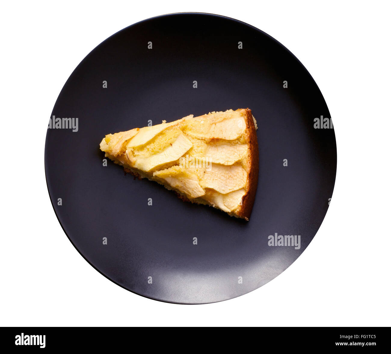 Isolated home made apple pie on the plate Stock Photo