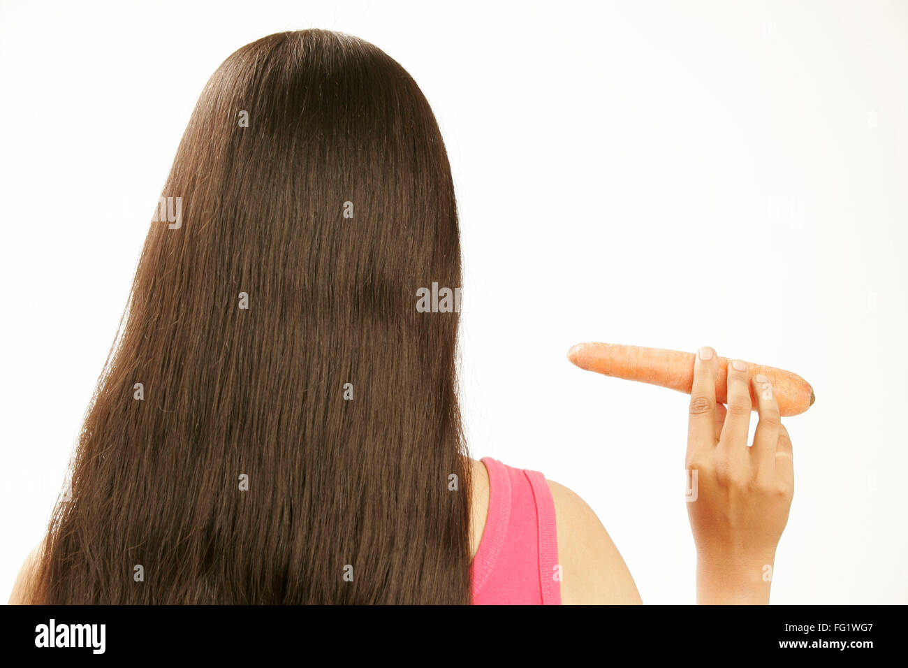 South Asian Indian Teenage Girl With Loose Black Thick Long Hair