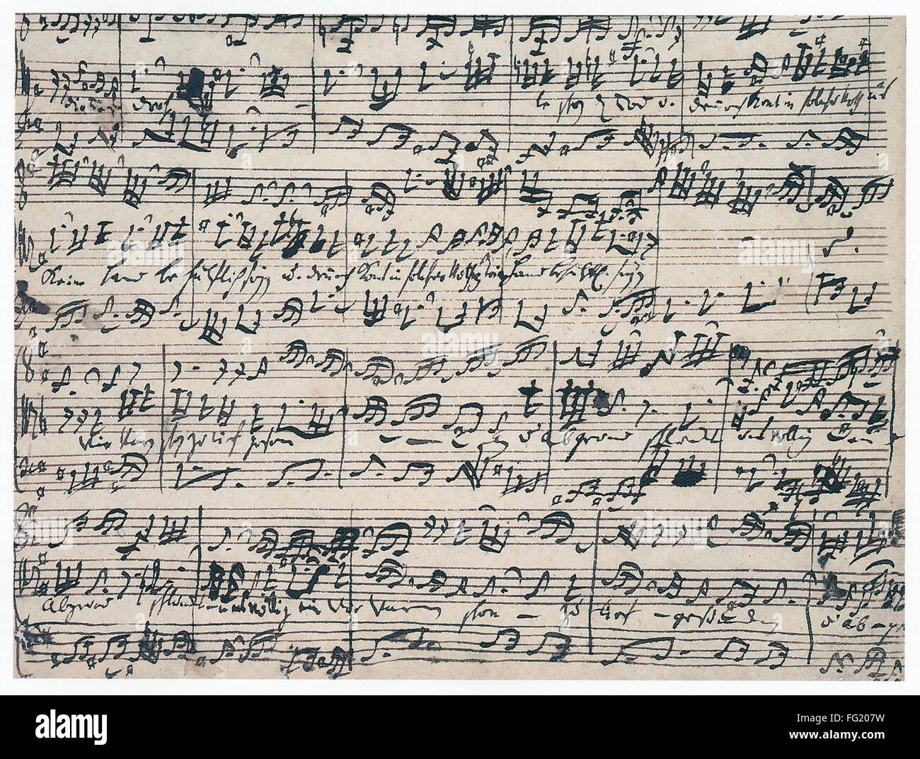 BACH: MANUSCRIPT, c1732. /nDetail of a manuscript page from Johann ...