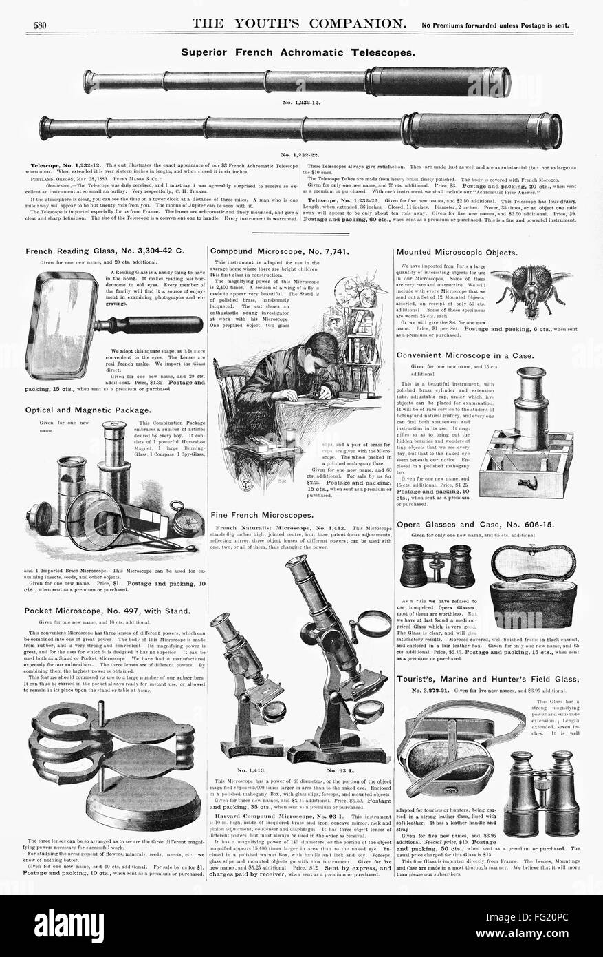 SCIENTIFIC INSTRUMENTS, 1890. /nAmerican magazine advertisements for ...