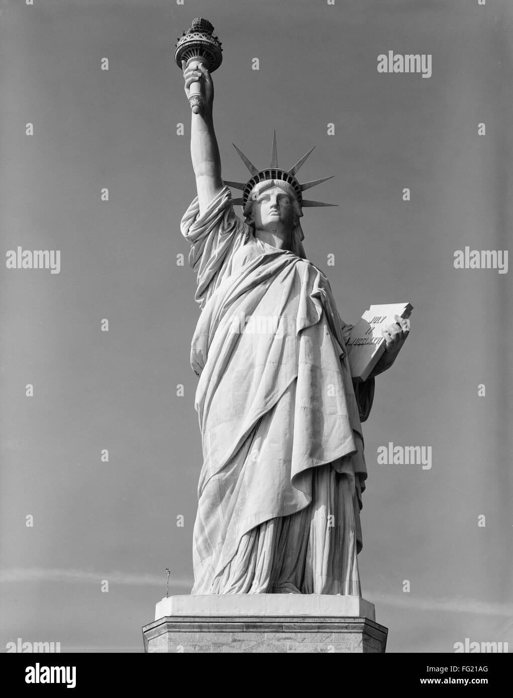 STATUE OF LIBERTY, 1984. /nFront view of the Statue of Liberty in New York Harbor. Photograph