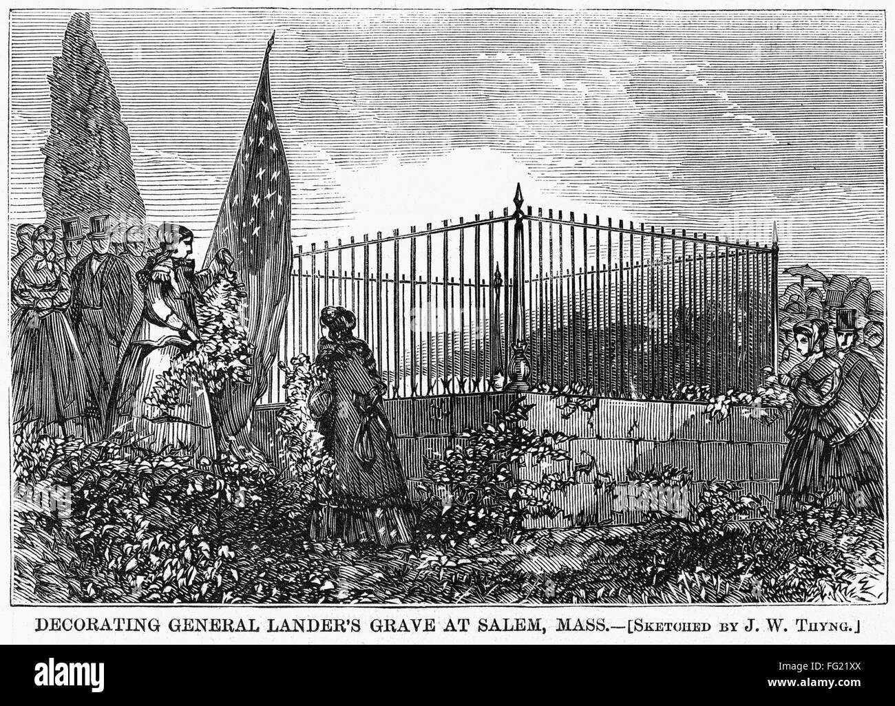 MEMORIAL DAY, 1868. /nMourners decorating the grave of General