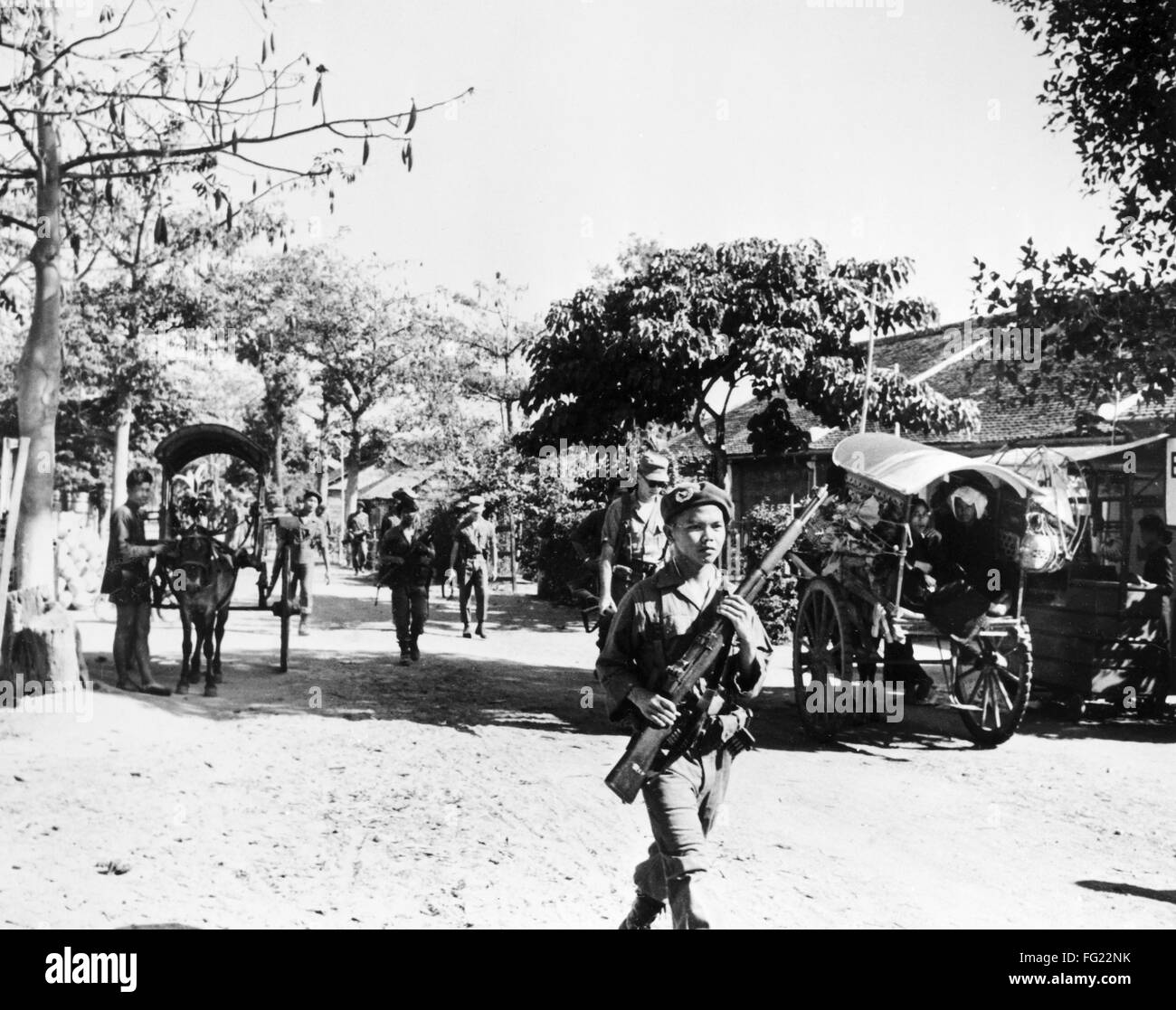 VIETNAM WAR: RANGERS, c1962. /nSouth Vietnamese Rangers marching ...