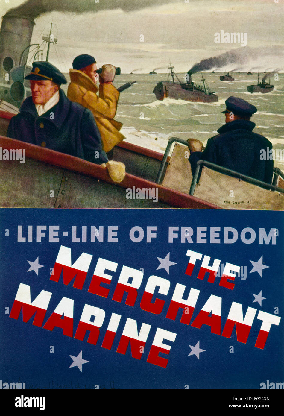 WORLD WAR II POSTER, c1944. /n'LifeLine of Freedom The Merchant