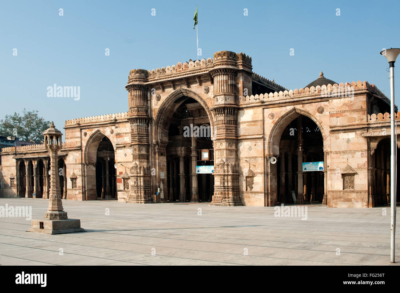 Prayer room facing the courtyard of jami masjid ; Ahmedabad ; Gujarat ; India Stock Photo
