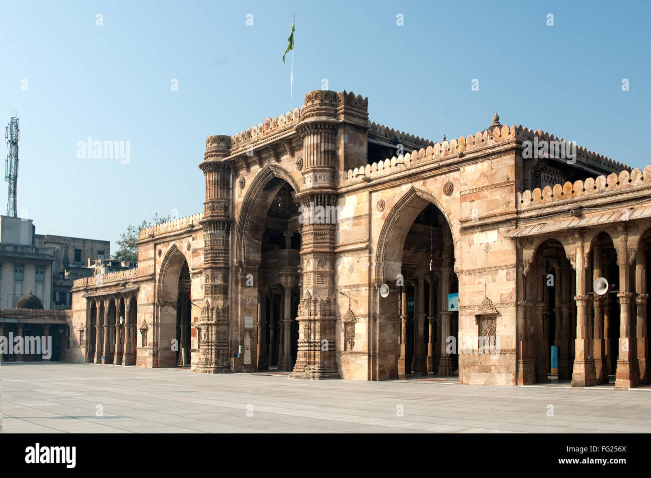 Prayer room facing the courtyard of Jami Masjid ; Jama Masjid ; Friday Mosque ; Jumah Mosque ; Ahmedabad ; Gujarat ; India ; asia Stock Photo