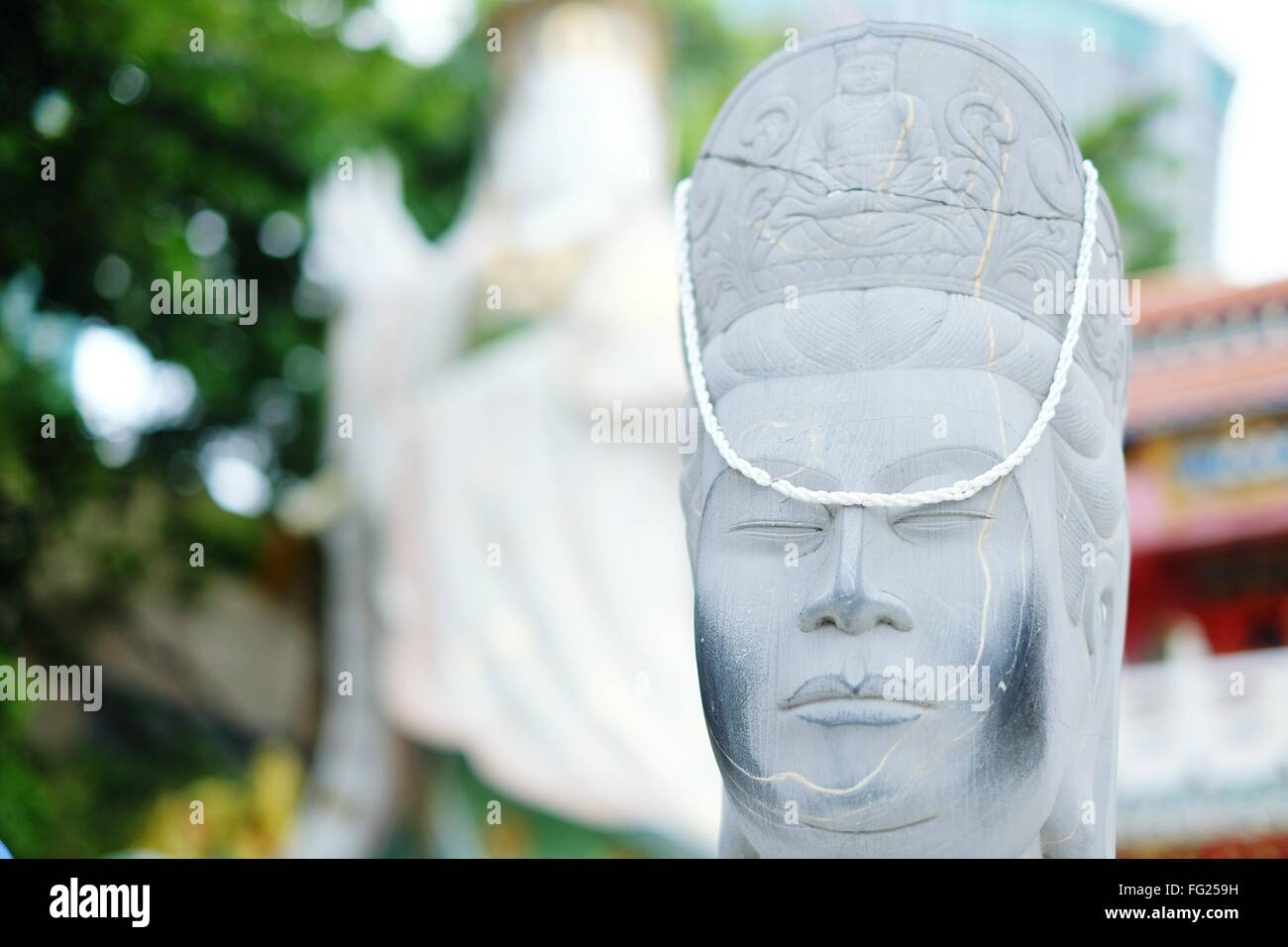 Close-Up Of White Statue In Repulse Bay Stock Photo