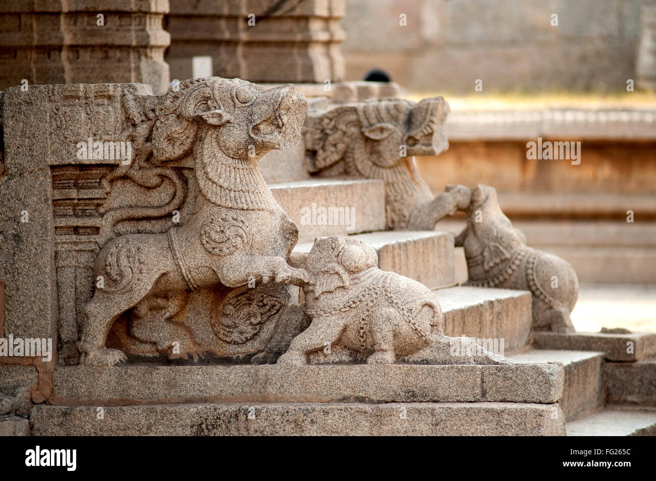 Entrance of Vitthal temple ; Vijaya Vitthala Temple ; Hindu temples ;  Nimbapura ; Hampi ; Karnataka ; India ; Indian ; Asia ; Asian Stock Photo