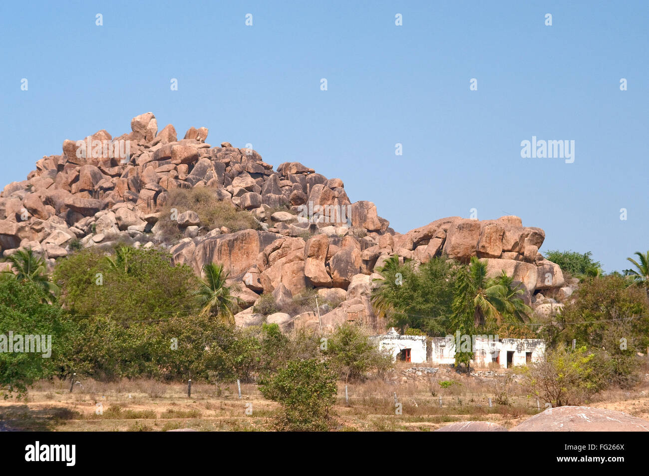 Mountain of granite bolder ; Hampi ; Karnataka ; India Stock Photo Alamy