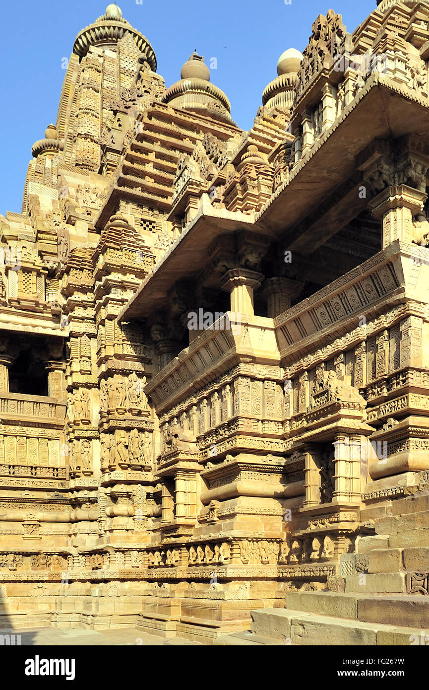 Khajuraho lakshmana temple in madhya pradesh india Stock Photo