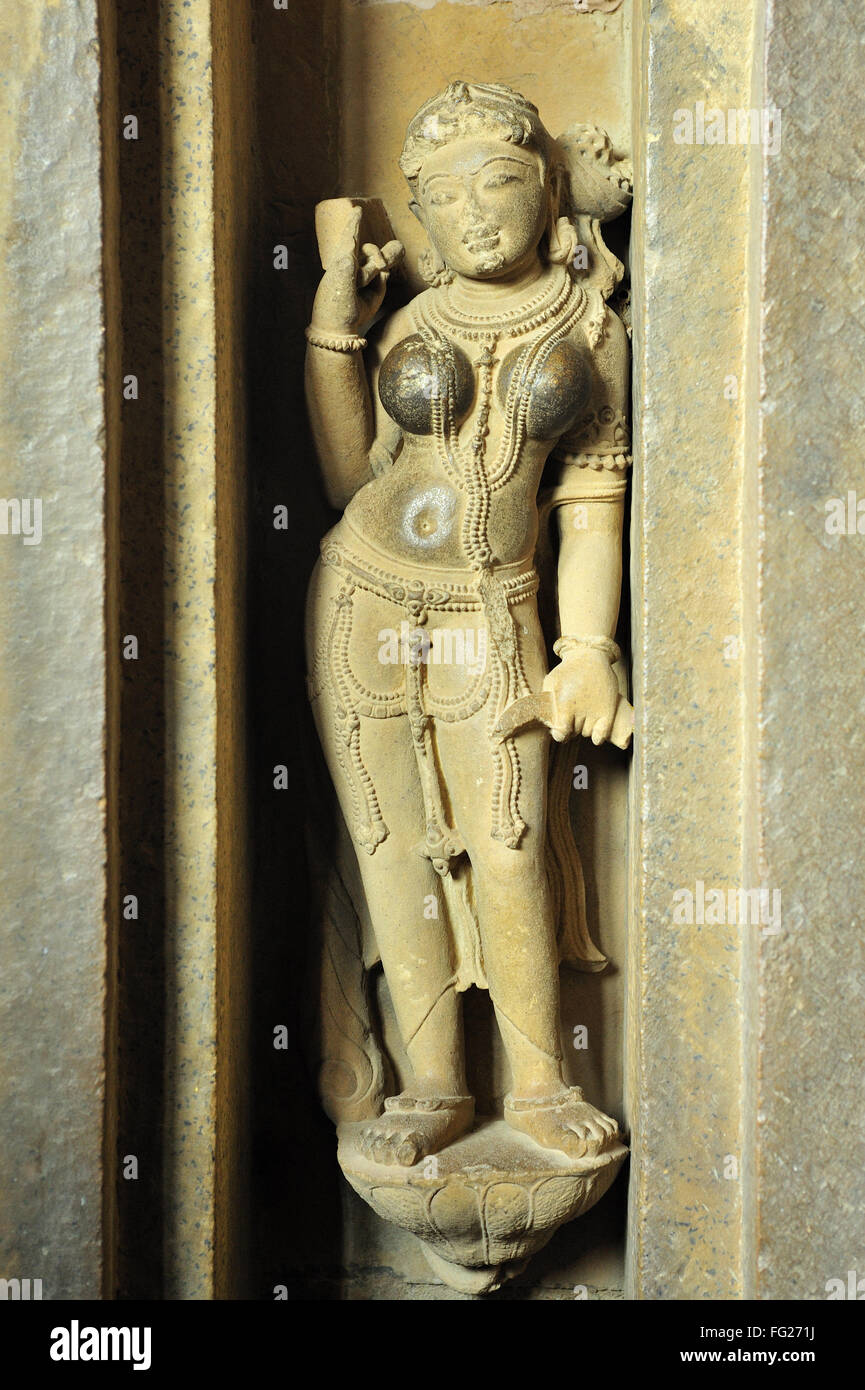 Khajuraho graceful apsaras on wall of lakshmana temple madhya pradesh India Stock Photo