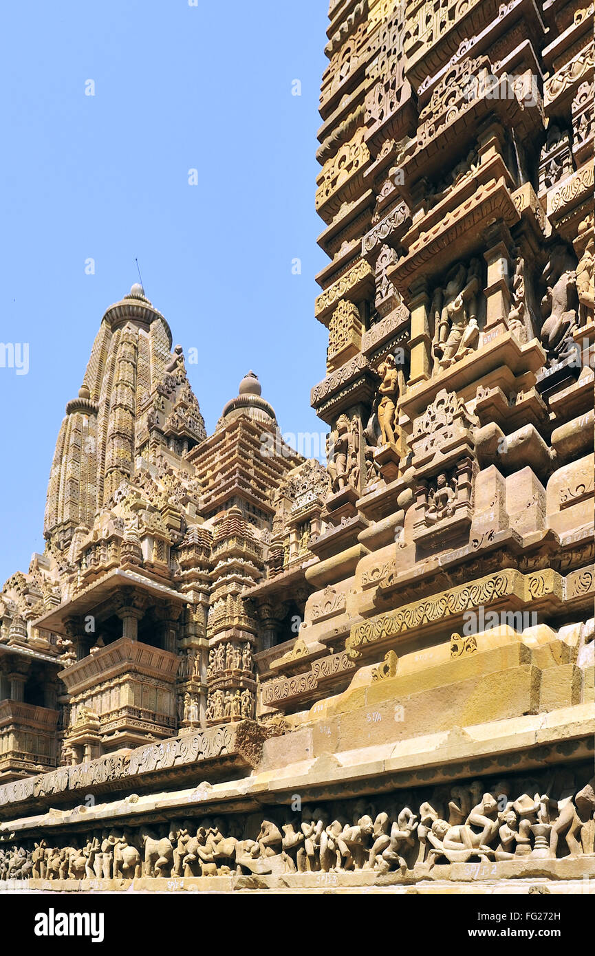 Khajuraho lakshmana temple plinth madhya pradesh india Stock Photo