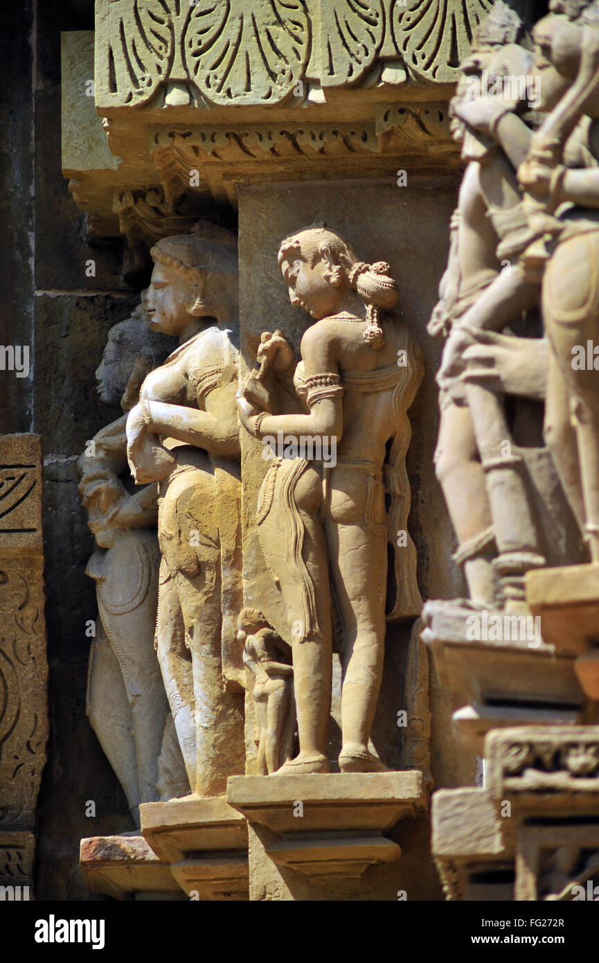 Sculpture lakshmana temple khajuraho india hires stock photography and