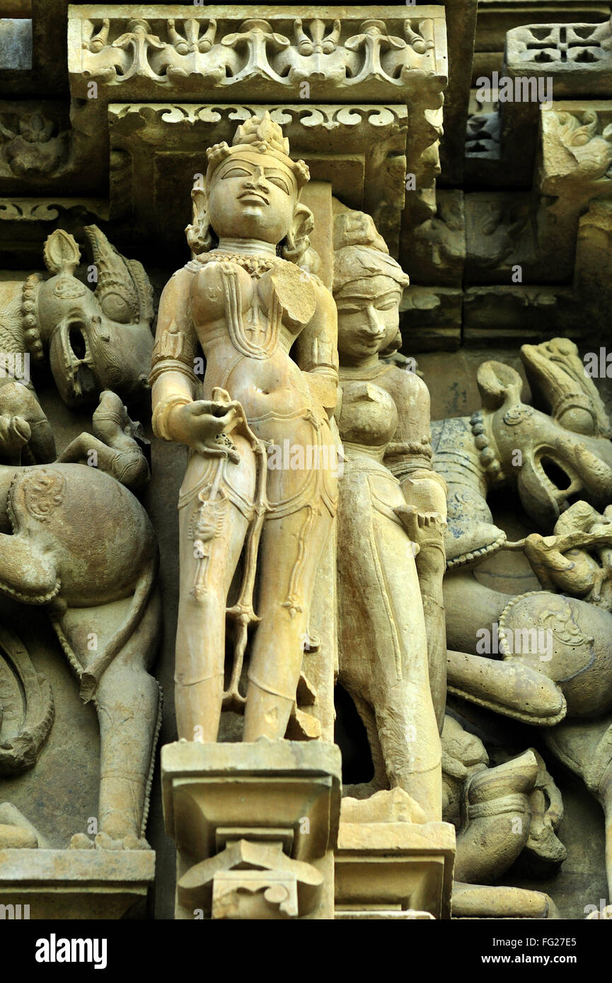 apsara and nayika adinath temple khajuraho madhya pradesh india Stock Photo