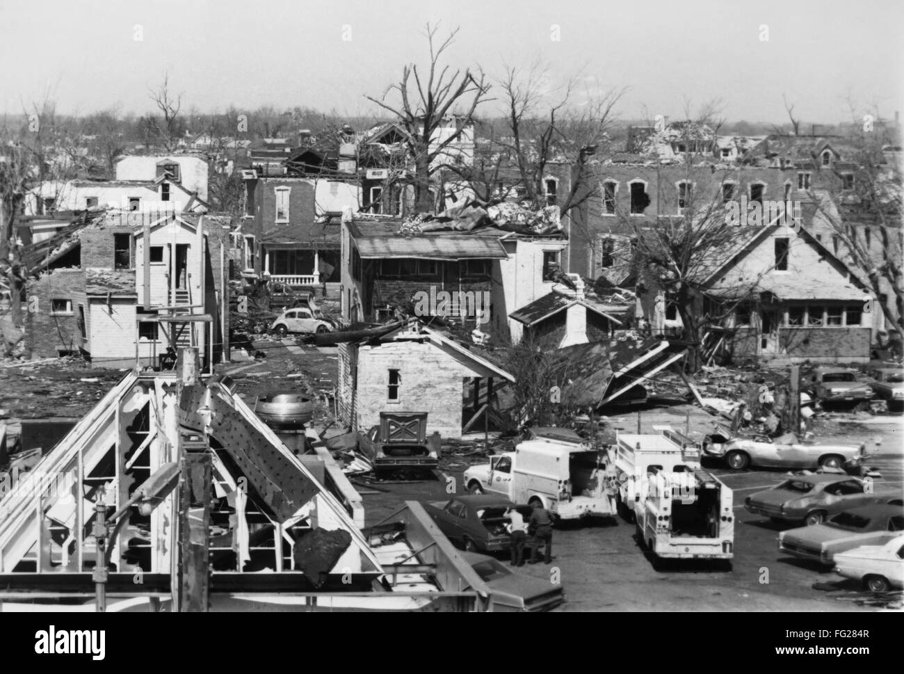 OHIO TORNADO, 1974. /nAftermath of a tornado that struck the town of