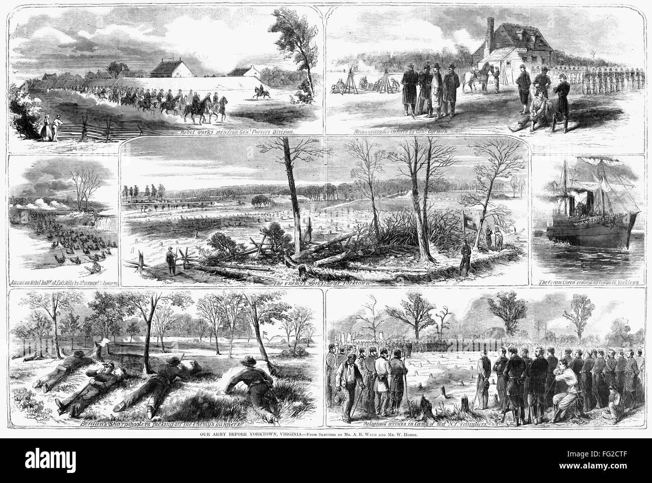 SIEGE OF YORKTOWN, 1862. /n'Our army before Yorktown, Virginia.' Wood