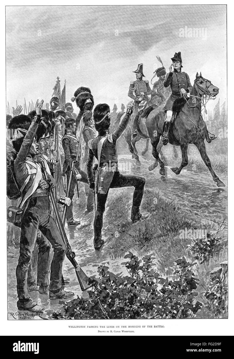 BATTLE OF WATERLOO. /nArthur Wellesley, 1st Duke of Wellington, passing