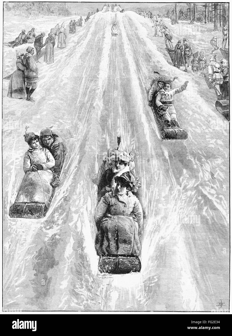 TOBOGGANING, 1886. /n'Tobogganing in Canada The Park Slide in Montreal