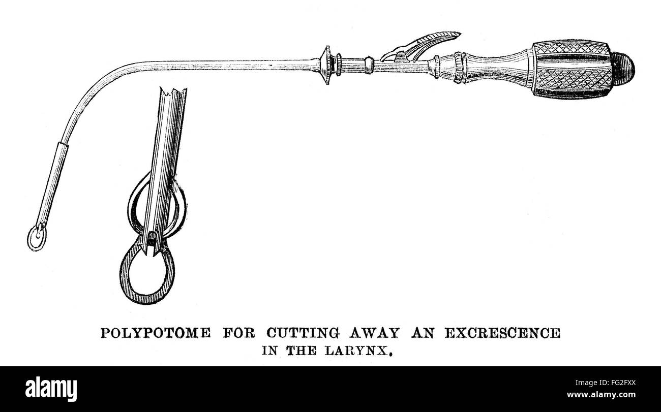 Philomic Instrument MEDICAL INSTRUMENT, 1867. /nPolypotome for cutting away growths in the ...