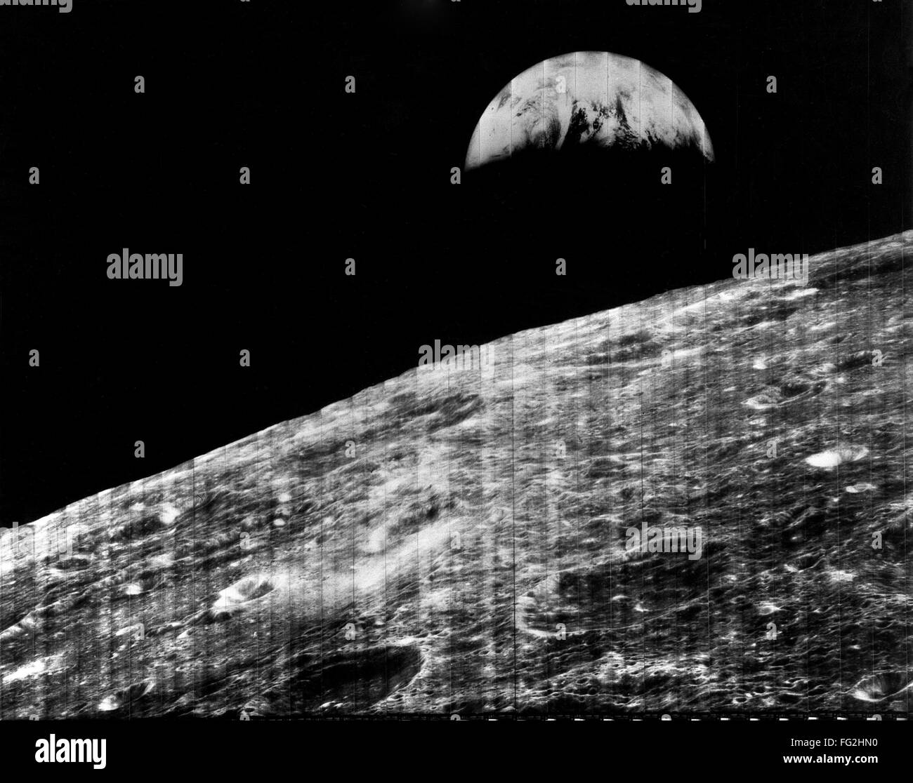 EARTH FROM SPACE, 1966. /nFirst view of the earth taken by a spacecraft from the moon